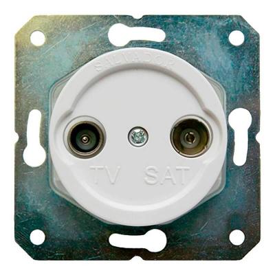 Ретро розетка ТВ Salvador, пластик, внутренний монтаж, белый Ретро розетка ТВ Salvador, пластик, внутренний монтаж, белый