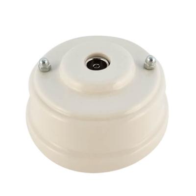 Ретро розетка ТВ Леанза, фарфор, bianco (белый), серебристая фурнитура