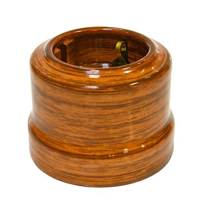 Ретро розетка электрическая Lindas керамика орех