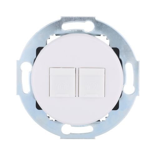 Розетка телефонная RJ-12 LKstudio, серия Vintage, пластик, белый