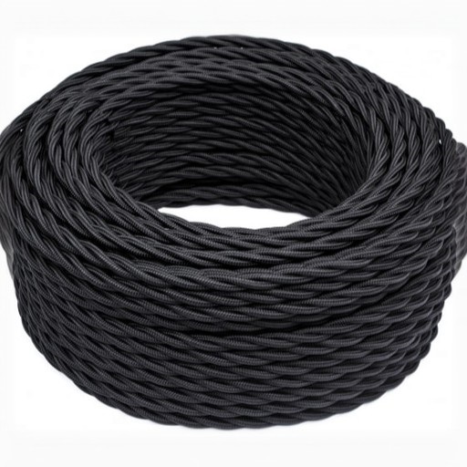 Качественная картинка Ретро провод витой Bironi черный матовый