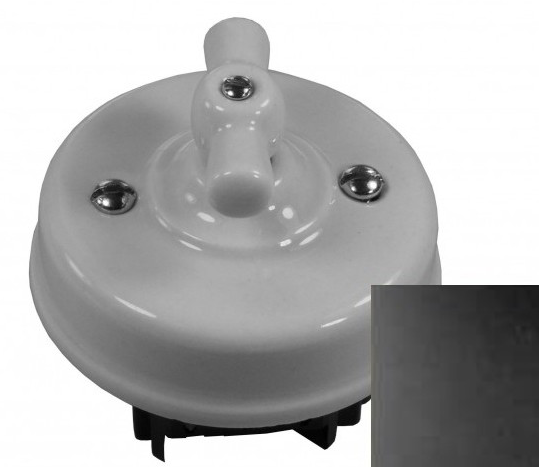 Качественная картинка Ретро выключатель Retrika, Ideal, наружный монтаж, керамика, серый