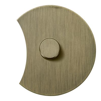 Выключатель Salvador "Арт", скрытый монтаж, диммер, накладка металл полукруг, бронза