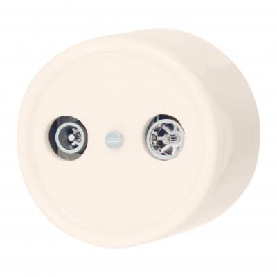 Ретро розетка ТВ Bironi, коллекция Лизетта, керамика, песочное золото