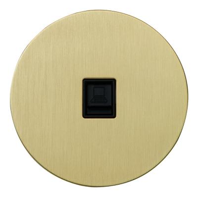 Розетка компьютерная RJ45 Salvador "Арт", внутренний монтаж, накладка металл, круг, золото