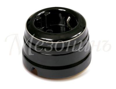 Ретро розетка электрическая Мезонин, коллекция Петергоф, фарфор, платина на черном Ретро розетка электрическая Мезонин, коллекция Петергоф, фарфор, платина на черном