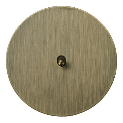 Выключатель Salvador "Арт", скрытый монтаж, кнопка-капля, накладка металл круг, бронза