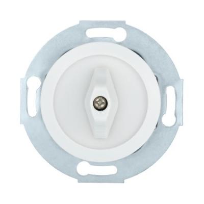 Выключатель LKstudio поворотный, серия Vintage, внутренний монтаж, пластик, белый