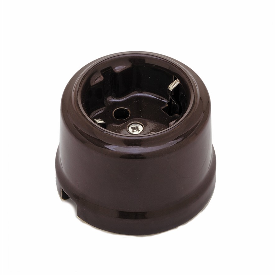 Качественная картинка Ретро розетка Sun Lumen, керамика, коричневый