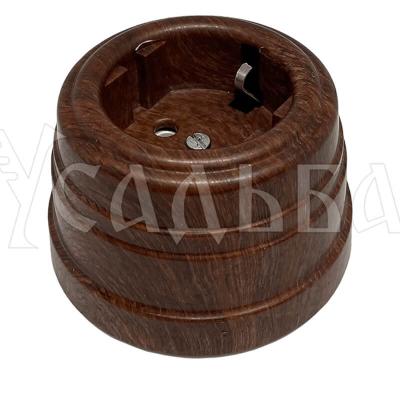 Ретро розетка электрическая Мезонин, коллекция Усадьба, пластик, орех Ретро розетка электрическая Мезонин, коллекция Усадьба, пластик, орех