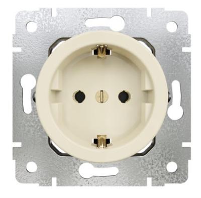 Ретро розетка электрическая Мезонин, серия Лахта, Оптима, пластик, скрытый монтаж, слоновая кость