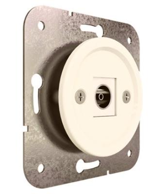 Ретро розетка ТВ (sat) Мезонин, серия Лахта, коллекция Оптима, пластик, скрытый монтаж, слон. кость