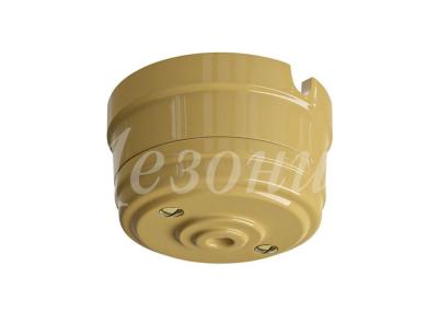 Корпус розетки потолочной Мезонин, коллекция Усадьба, D80, пластик, подъем.рамка, песочное золото