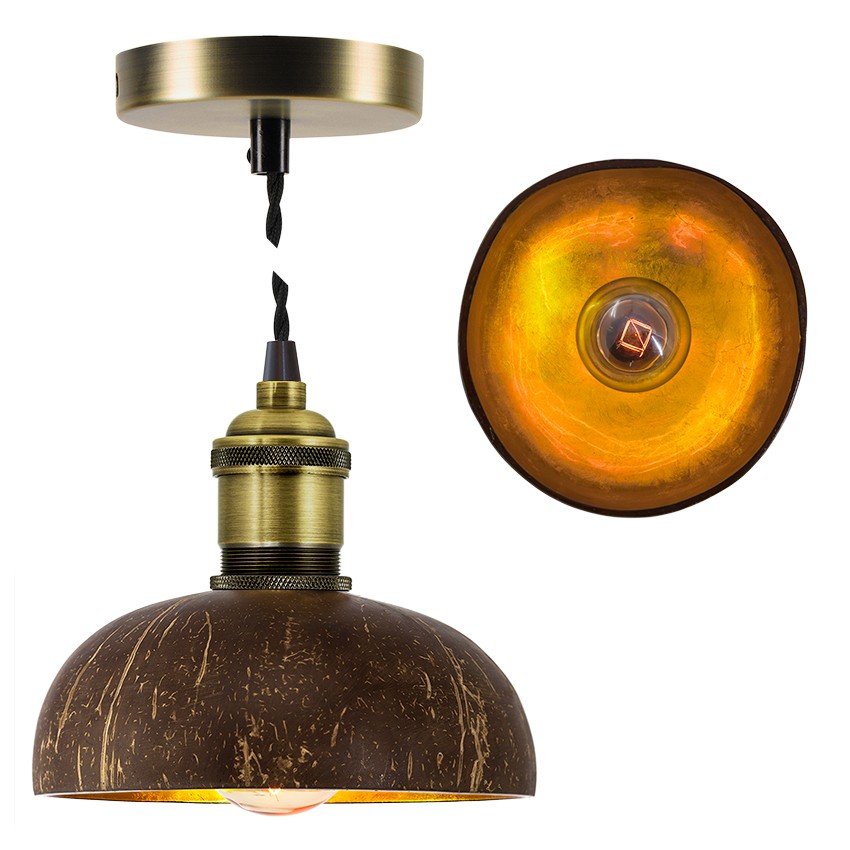 Качественная картинка Плафон - кокос BALI D130 Gold Sun Lumen (арт. 081-061а)