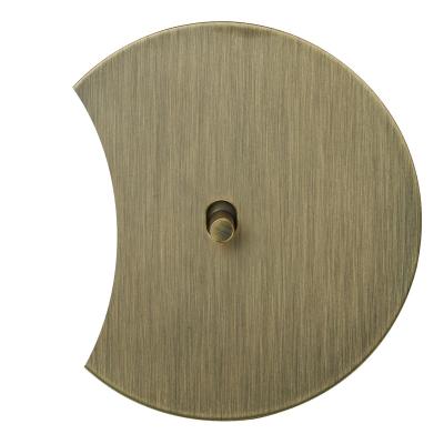 Выключатель Salvador "Арт", скрытый монтаж, кнопка-цилиндр, накладка металл полукруг, бронза