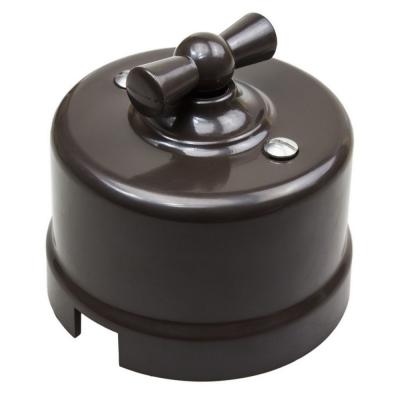 Ретро выключатель Bironi, коллекция Лизетта, пластик, поворотный, коричневый Ретро выключатель Bironi, коллекция Лизетта, пластик, поворотный, коричневый