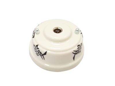 Ретро розетка ТВ Леанза, керамика, oriente (восток), серебристая фурнитура