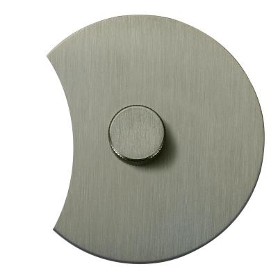 Выключатель Salvador "Арт", скрытый монтаж, диммер, накладка металл полукруг, никель (серый)