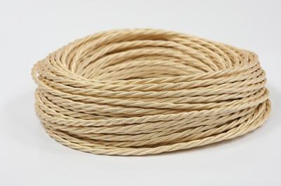Ретро провод витой Interior wire светлое золото шелк Ретро провод витой Interior wire светлое золото шелк