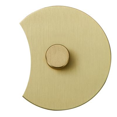 Выключатель Salvador "Арт", скрытый монтаж, диммер, накладка металл полукруг, золото