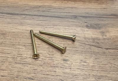 Саморез Lindas, блестящая латунь (для изолятора, выключателя) под крестовую отвертку