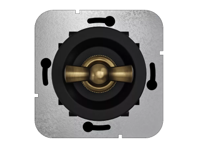 Ретро выключатель Мезонин, серия Лахта, Оптима, пластик, скрытый монтаж, антрацит, ручка бронза