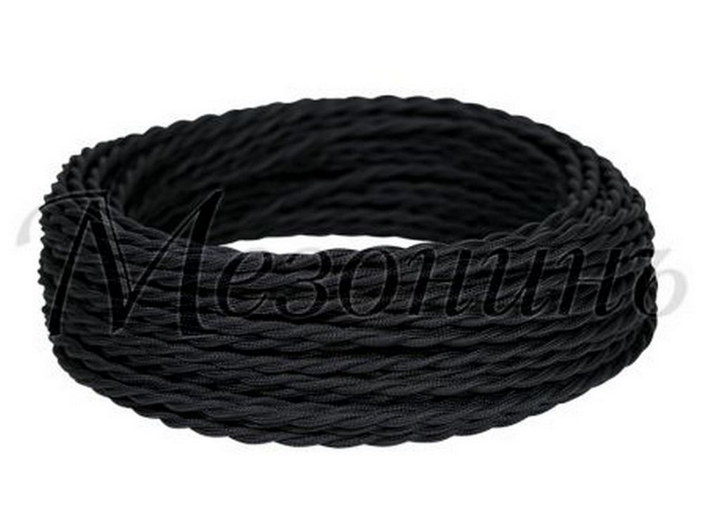 Качественная картинка Ретро провод витой Мезонин, черный