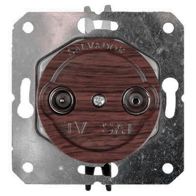 Ретро розетка ТВ Salvador, пластик, внутренний монтаж, венге Ретро розетка ТВ Salvador, пластик, внутренний монтаж, венге