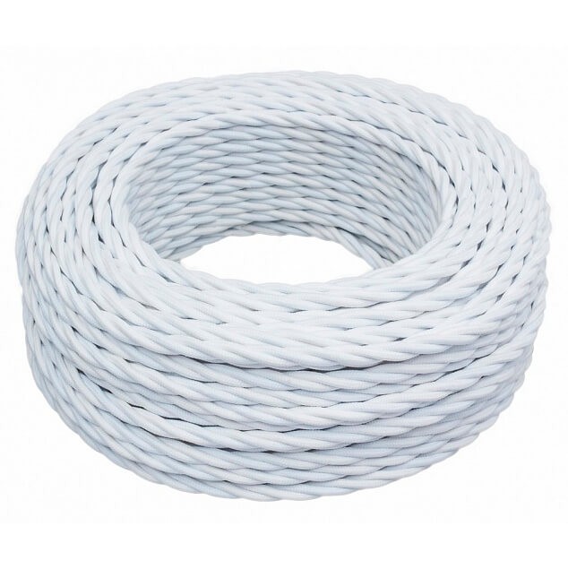 Качественная картинка Ретро провод витой Bironi белый матовый