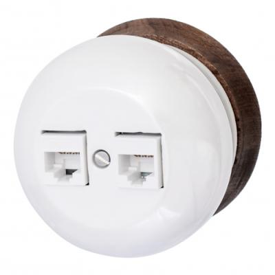 Ретро розетка компьютерная Bironi, коллекция Фаберже, керамика перламутр