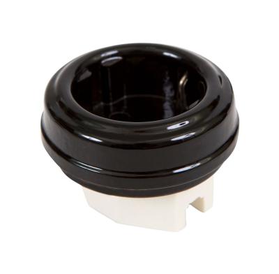 Ретро розетка электрическая Мезонин, коллекция Новая Голландия, фарфор, без подъемной рамки, черный Ретро розетка электрическая Мезонин, коллекция Новая Голландия, фарфор, без подъемной рамки, черный