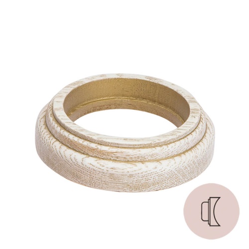 Ретро рамка на бревно Salvador, дерево, наруж.монтаж, восьмерка, выбел.дуб с зол.патиной (под заказ)