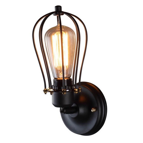 Качественная картинка LOFT IT Бра  1x60W Цоколь E27 D 140 H 300 Металлическая арматура, цвет - черный матовый.