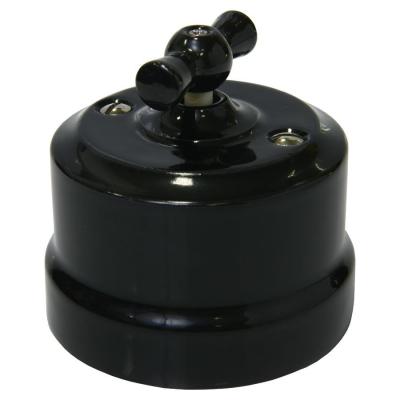 Изображение Ретро выключатель Lindas, керамика, черный