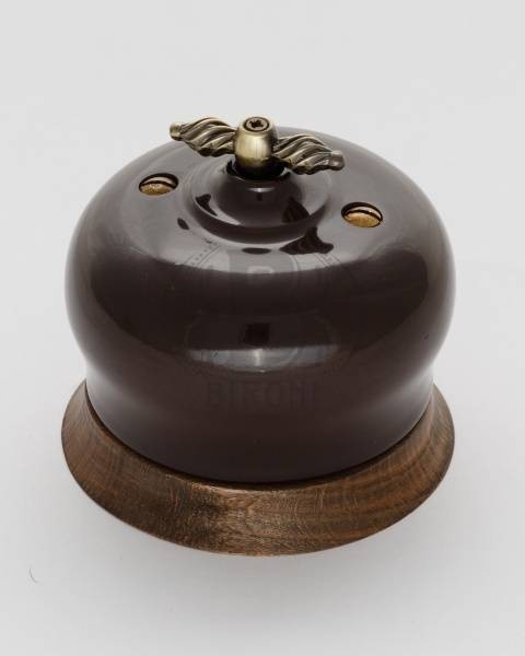 Ретро выключатель Bironi, коллекция Фаберже, керамика, коричневый Качественная картинка Ретро выключатель Bironi, коллекция Фаберже, керамика, коричневый