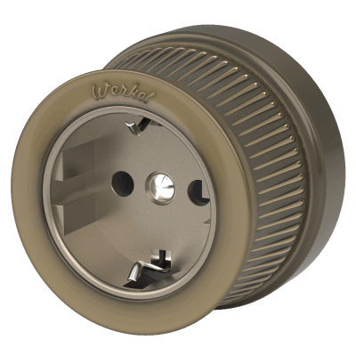 Изображение Ретро розетка электрическая Werkel, металл, бронза