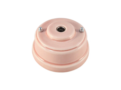 Ретро розетка ТВ Леанза фарфор rosa (розовый) серебристая фурнитура