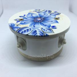 Ретро распределительная коробка ЦИОН, D 80, лазурь