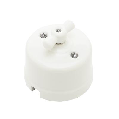 Ретро выключатель Sun Lumen, керамика, поворотный, белый Ретро выключатель Sun Lumen, керамика, поворотный, белый