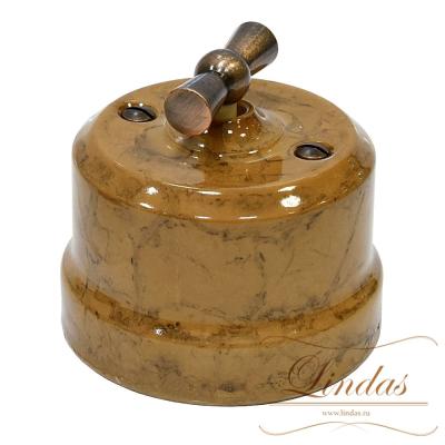 Изображение Ретро выключатель Lindas, керамика, капучино