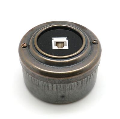 Ретро розетка компьютерная Petrucci, металл, старая бронза Ретро розетка компьютерная Petrucci, металл, старая бронза