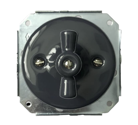 Качественная картинка Ретро выключатель Retrika, Colony, внутренний монтаж, керамика, серый