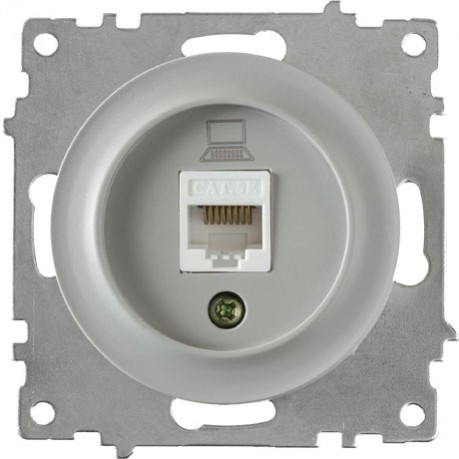 Качественная картинка Розетка компьютерная 1xRJ45 кат.5e, цвет серый