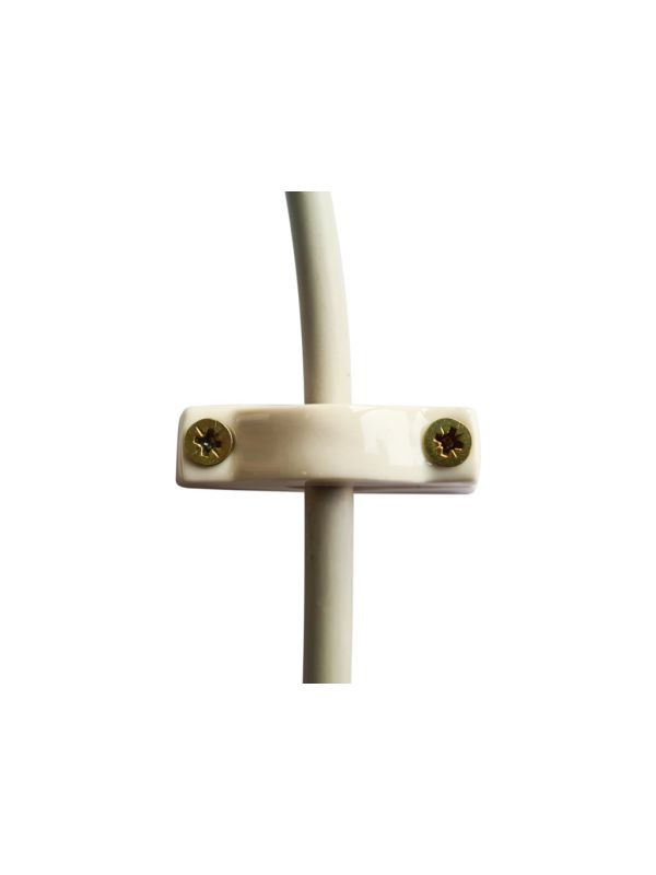 Качественная картинка Универсальный керамический крепеж для кабеля, провода Леанза, цвет bianco (белый)
