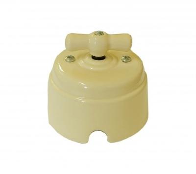 Ретро выключатель Interior Electric, серия "Арбат", керамика, 220/10А, песочный