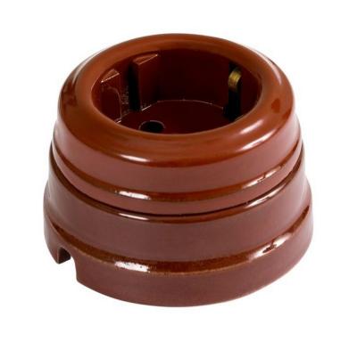 Ретро розетка электрическая Мезонин, коллекция Новая Голландия, фарфор, с подъем.рамкой, коричневый Ретро розетка электрическая Мезонин, коллекция Новая Голландия, фарфор, с подъем.рамкой, коричневый