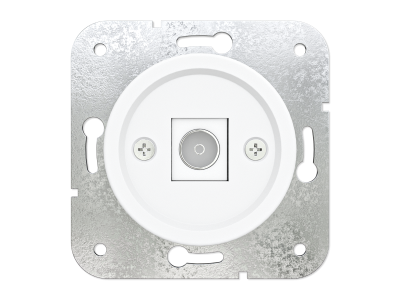 Ретро розетка ТВ (sat) Мезонин, серия Лахта, Оптима, пластик, скрытый монтаж, белая ночь