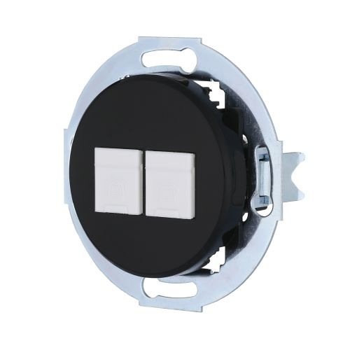 Розетка телефонная RJ-12 LKstudio, серия Vintage, пластик, черный