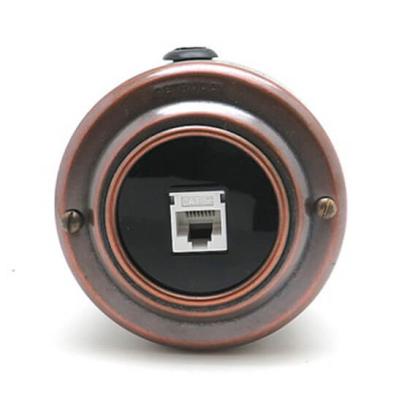 Ретро розетка компьютерная Petrucci, металл, старая медь Ретро розетка компьютерная Petrucci, металл, старая медь