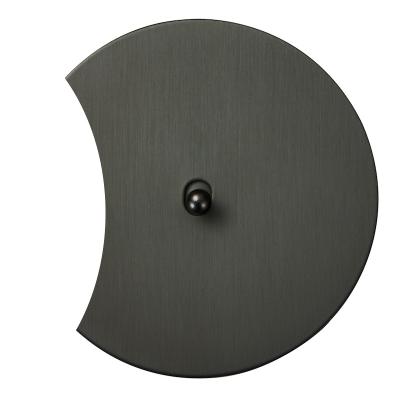 Выключатель Salvador "Арт", скрытый монтаж, кнопка-капля, накладка металл полукруг, антрацит